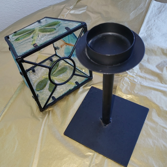 Glass and Metal Tea Light Stand NWOT - Picture 3 of 6